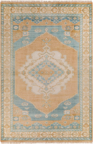 Anadolu AAU-2308 9' x 12' Handmade Rug AAU2308-912  Camel, Tan, Pale Blue, Blue, Light Blue, Light Gray Surya