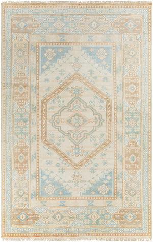 Anadolu AAU-2309 4' x 6' Handmade Rug AAU2309-46  Seafoam, Beige, Rose, Tan Surya