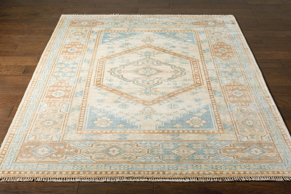 Anadolu AAU-2309 4' x 6' Handmade Rug AAU2309-46  Seafoam, Beige, Rose, Tan Surya