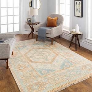 Surya Anadolu Handmade Rug 2' X 3' – Exquisite Wool & Viscose Design, Perfect For Traditional Spaces! Seafoam Wool,Viscose Aau2309-23