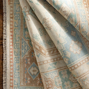 Anadolu AAU-2309 4' x 6' Handmade Rug AAU2309-46  Seafoam, Beige, Rose, Tan Surya