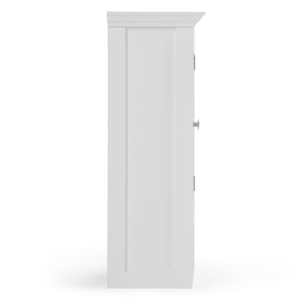 English Elm Acadian Double Door Wall Cabinet – Contemporary Pure White Storage With Adjustable Shelves & Style B136P158498