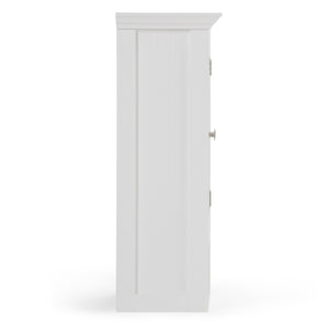 English Elm Acadian Double Door Wall Cabinet – Contemporary Pure White Storage With Adjustable Shelves & Style B136P158498