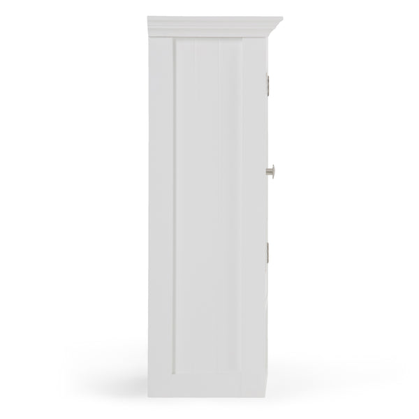 English Elm Acadian Double Door Wall Cabinet – Contemporary Pure White Storage With Adjustable Shelves & Style B136P158498