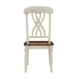 Homelegance By Top-Line Antonio Two-Tone Antique Dining Chairs (Set of 2) White Rubberwood