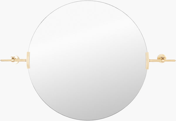 Surya Anastasya 34"H X 24"W X 4"D Elegant Accent Mirror - Modern Minimalist Wall Decor For Sophisticated Homes Frame, Gold Brass Aay001-2434