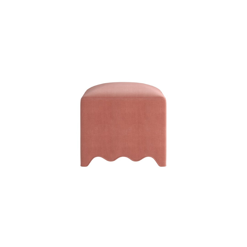 A.R.T. Furniture Lowry Ottoman - Plush Dusty Rose Accent Piece with Scalloped Base for Stylish Living Spaces Terracotta Rose 738504-5000