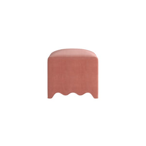 A.R.T. Furniture Lowry Ottoman - Plush Dusty Rose Accent Piece with Scalloped Base for Stylish Living Spaces Terracotta Rose 738504-5000