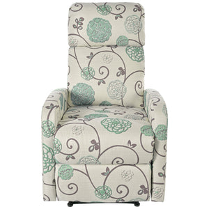 English Elm Christopher Knight Home® - Modern Recliner Plush Manual Recliner Chair with Ergonomic Support, 3-Position Backrest, Durable Fabric Comfort Beige+Blue N763P256491C