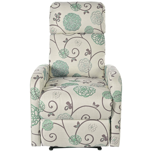 English Elm Christopher Knight Home® - Modern Recliner Plush Manual Recliner Chair with Ergonomic Support, 3-Position Backrest, Durable Fabric Comfort Beige+Blue N763P256491C