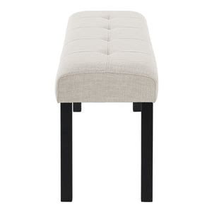 English Elm Modern Tufted Linen Dining Bench with Button-Tufted Seat and Rubber Wood Legs for Entryway Seating Beige N752P317335A