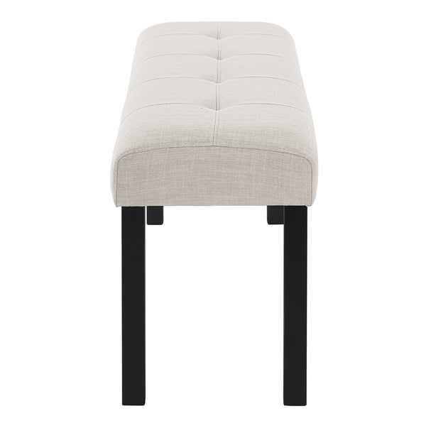English Elm Modern Tufted Linen Dining Bench with Button-Tufted Seat and Rubber Wood Legs for Entryway Seating Beige N752P317335A