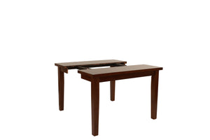 English Elm Dining Rectangle Expandable Dining Table with 18" Leaf Solid Wood Veneer Contemporary Antique Finish, 60" Base Walnut 58 L x 58 W x 8 H B011P207139