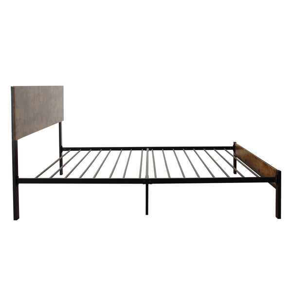 English Elm Twin Twin Size Metal Bed Frame — Sturdy Steel Platform, Modern Quiet Design, No Box Spring Needed Black 48 L x 18.9 W x 4.9 H W2297P241217