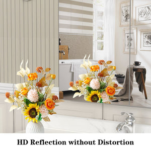 English Elm 32'' Aluminum Medicine Cabinet Wall Mount Bathroom Mirror with Adjustable Shelves Silver W708P379207