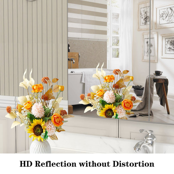 English Elm 32'' Aluminum Medicine Cabinet Wall Mount Bathroom Mirror with Adjustable Shelves Silver W708P379207