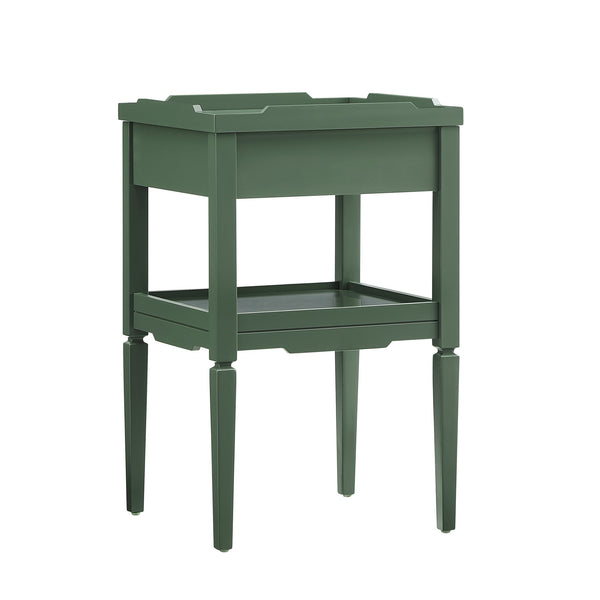 English Elm Foley Vintage Green 1-Drawer Nightstand with Gold Pull, Tapered Legs, Lower Shelf, Mid-Century Charm B050P376968
