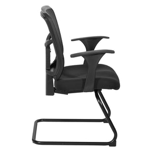 OSP Home Furnishings Progrid Mesh Back Visitor Chair with Lumbar Support and Sled Base for Modern Offices 9093B-30