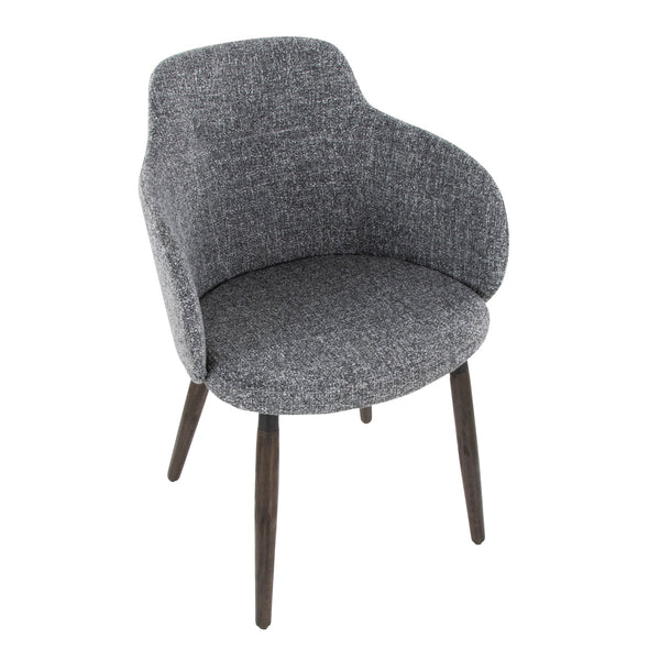 English Elm Dining/accent Chair Set of 2 Walnut Wood Legs Grey Upholstered Farmhouse Seating B202S02191