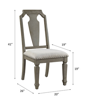 English Elm Zumala Beige Linen Side Chair Set of 2 — Weathered Oak Frame, 3" Foam Cushion, 220lb Capacity, Stylish Dining B2726P288778