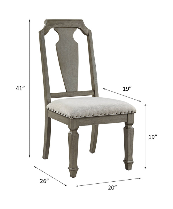 English Elm Zumala Beige Linen Side Chair Set of 2 — Weathered Oak Frame, 3" Foam Cushion, 220lb Capacity, Stylish Dining B2726P288778