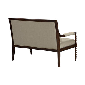 JLA Home Martha Stewart - Loveseat Philippe from Lily Pond Collection — Solid Rubberwood Frame, Luxurious Upholstery, Turned-Wood Elegance MT106-1205