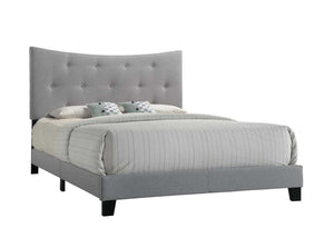 English Elm Grey Queen Bed Tufted Headboard Panel Frame with Sturdy Slat Support, Box Spring Ready, Durable Elegance B062P215515