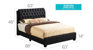 English Elm Elegant Twin Bed with Sturdy PU Frame, Cappuccino Finish, Easy Assembly, Compact 47"H x 42"W x 81"D Black 24 L x 65.5 W x 12 H B078112174
