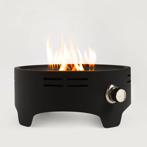 English Elm 15" Propane Tabletop Fire Pit 40,000BTU Steel Round with Lava Rocks, Quick-Connect Regulator & Lid W853P232639