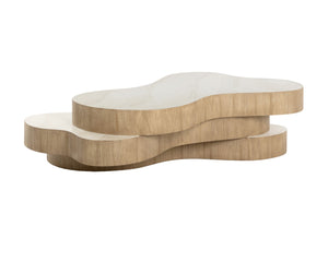 Sunpan GEDDES Modernist Coffee Table – Hand-Finished Concrete, Textured Faux Stone, Stylish Indoor & Outdoor Use 112222