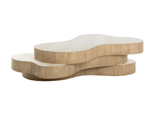 Sunpan GEDDES Modernist Coffee Table – Hand-Finished Concrete, Textured Faux Stone, Stylish Indoor & Outdoor Use 112222