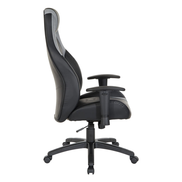 OSP Home Furnishings Commander Gaming Chair Grey
