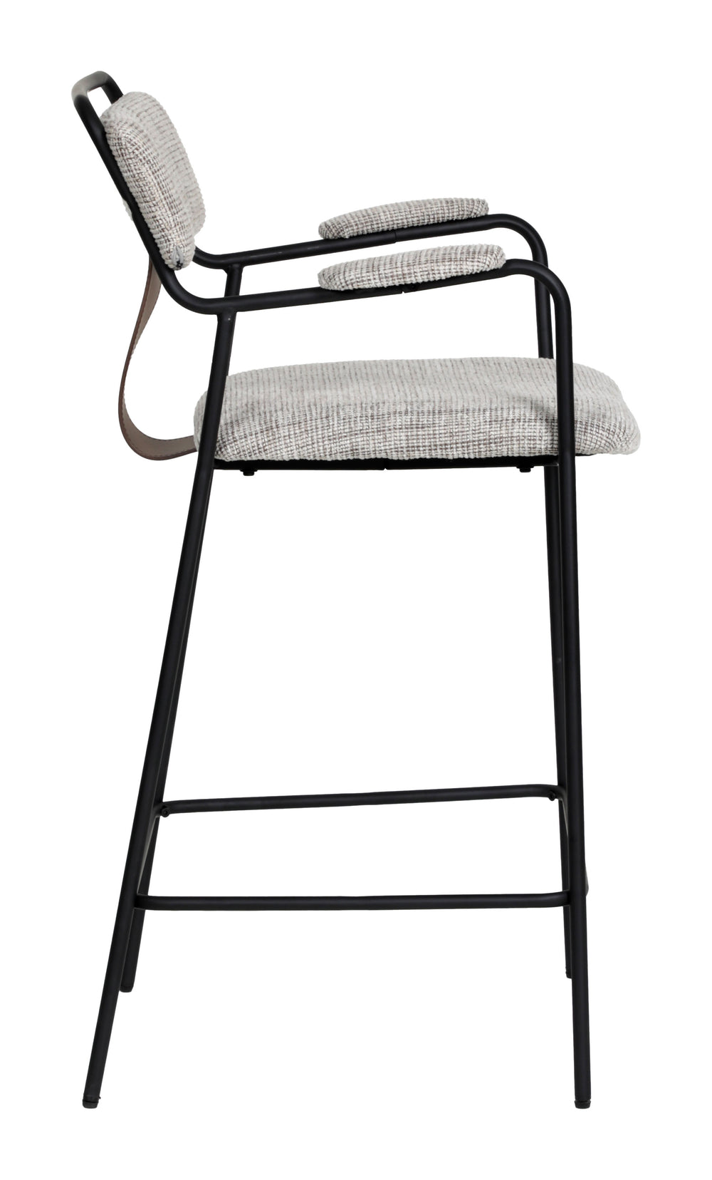 Zuo Modern Couva Counter Stool Set Of 2 - Modern Gray Tweed Design With Stylish Arms For Home & Bar Use Gray 100% Polyester,100% Polyurethane,Steel,Plywood 110936-zuo-modern