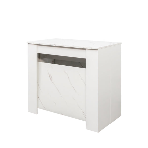 English Elm Multifunctional Extendable Console Table Up to 118.5in — Space-Saving Modern Desk to Dining Table W331P250559