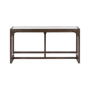 English Elm Transitional Sofa Table With Quartz Top, Usb Charging, Dark Walnut Finish - Ideal For Living Rooms B2741P404273-GIGA