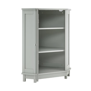English Elm Grey Triangle Corner Cabinet Mdf Modern Bathroom Storage with Adjustable Shelves Gray N725P333564E
