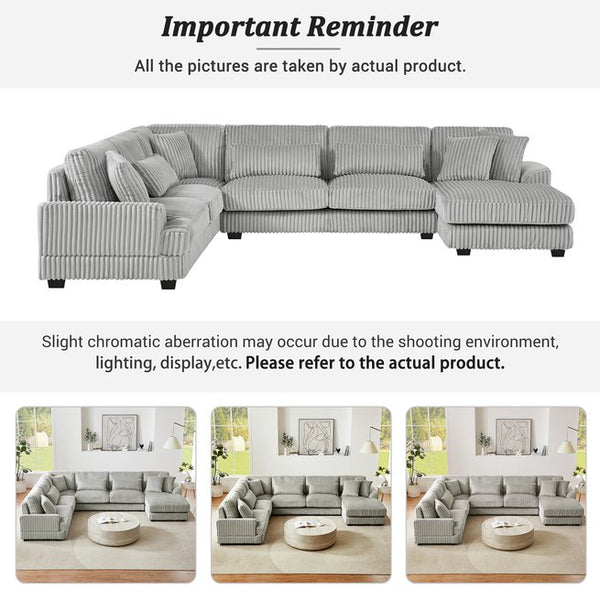 English Elm 101.2" Modular Chenille Sectional Sofa with Tufted Cushions and Deep Seating for Living Room N719S001691E
