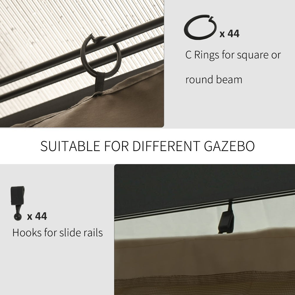 English Elm Outsunny 10' X 12' Gazebo Sidewall Set - Durable Panels, Hooks & C-Rings For Shade & Privacy W2225P174265-GIGA