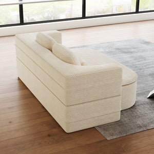 English Elm 75''2-In-1 Foldable Sofa Bed With Multi-Functional Blanket & Pillows - Cozy Corduroy Lounge Solution W834P317044