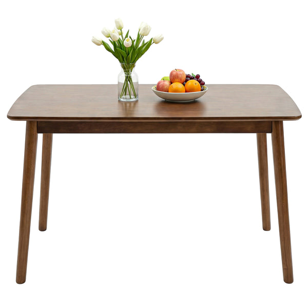 English Elm Solid Wood Walnut Rectangular Dining Table Mid Century Modern for Small Spaces W3204P465631