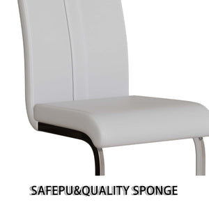 English Elm 63" Cream Mdf Dining Table With 6 Pu Armless Chairs - Modern Elegance For Home & Kitchen Dining W2189S00674