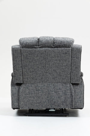 English Elm Oversized Power Lift Recliner Chair with Massage Heating and Usb Charging for Living Room Grey W547S00071