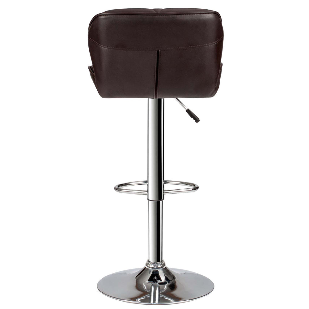 English Elm Adjustable Brown Faux Leather Barstool Set of 2 with Tufted Triangle Back, Swivel, Gas-Lift Height Adjustability B089P388376
