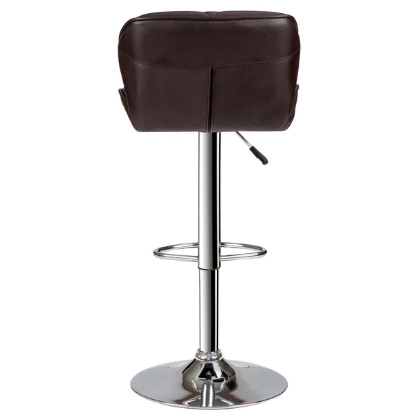 English Elm Adjustable Brown Faux Leather Barstool Set of 2 with Tufted Triangle Back, Swivel, Gas-Lift Height Adjustability B089P388376