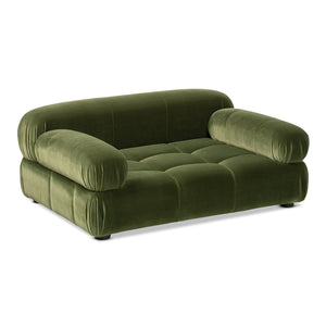 English Elm Marcel Tufted Velvet Pet Sofa Bed Bolstered Arms Stylish Small Medium Dogs Cats Olive Green B2719P448986