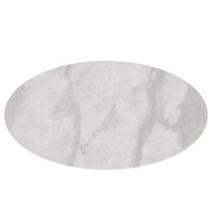 English Elm 28"inch Round Tempered Glass Tabletop Marble Print Polished Edge Indoor Outdoor Gray W241P361471