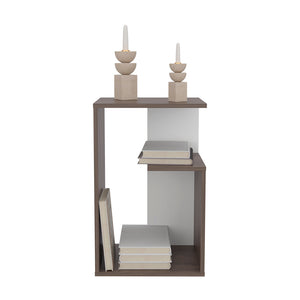 English Elm Side Table Sallis — Compact Engineered Wood Accent Table with Open Shelf, Portable Space-Saving Design Multi B092P309176