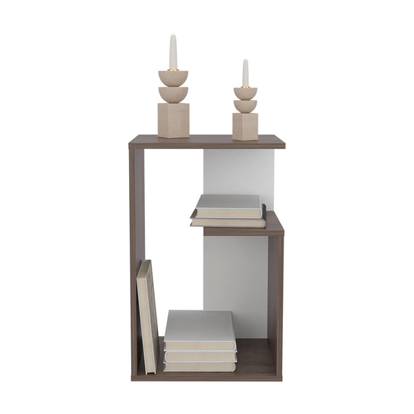 English Elm Side Table Sallis — Compact Engineered Wood Accent Table with Open Shelf, Portable Space-Saving Design Multi B092P309176