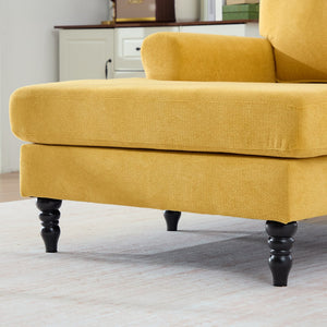 English Elm Modern Chenille Recliner Chaise Lounge Sofa Chair with High-Resilience Foam, Wide Seat, 550lb Capacity Mustard yellow W395P371336