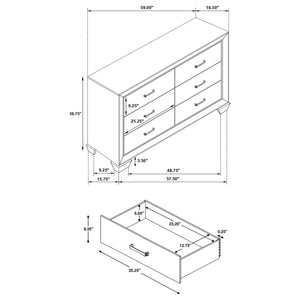 English Elm Warwick Twin Bedroom Set with Leatherette Upholstered Bed and Coordinated Storage Pieces B062S00751